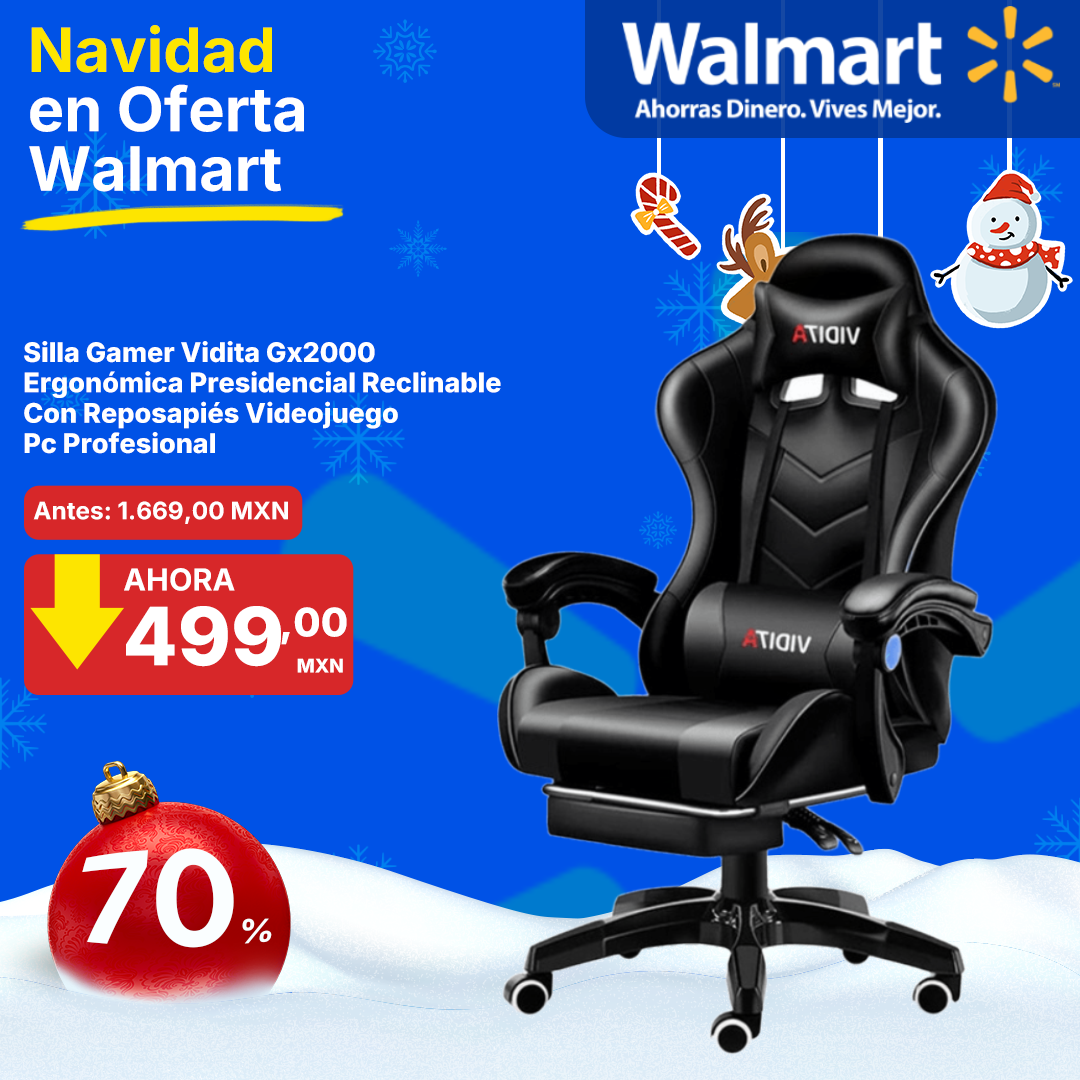 Silla Gamer Vidita Gx2000 Ergonómica Presidencial Reclinable Con Reposapiés Videojuego Pc Profesional