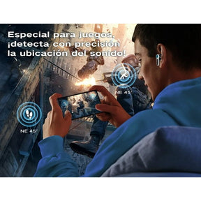 VEATOOL Wireless Bluetooth Headset,Mic Dual con Cancelación de Ruido ENC,80H de Uso,luces RGB