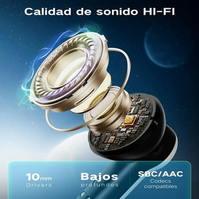 VEATOOL Wireless Bluetooth Headset,Mic Dual con Cancelación de Ruido ENC,80H de Uso,luces RGB