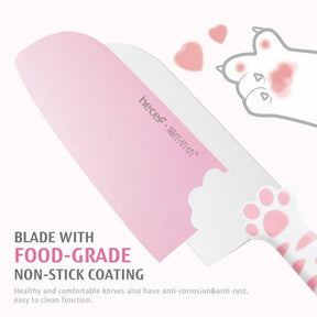 Juego de Cuchillos de Cocina Hecef con Bloque Rosa 5 Piezas