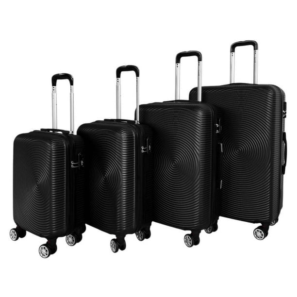 Juego Set Familiar 4 Maletas Rigidas Ruedas 360 Resistentes negro Grande