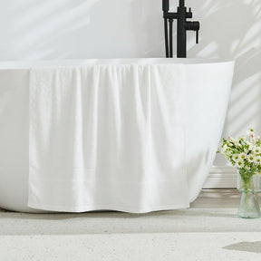 Gogreen Juego de Toallas de Baño 100% Algodón de 6 Piezas (2 Toallas de Baño, 2 Toallas de Mano y 2 Toallitas), Toallas Muy Absorbentes para Baño, Gimnasio y Hotel (Blanco)