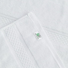 Gogreen Juego de Toallas de Baño 100% Algodón de 6 Piezas (2 Toallas de Baño, 2 Toallas de Mano y 2 Toallitas), Toallas Muy Absorbentes para Baño, Gimnasio y Hotel (Blanco)