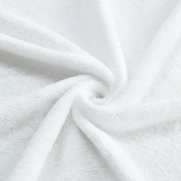 Gogreen Juego de Toallas de Baño 100% Algodón de 6 Piezas (2 Toallas de Baño, 2 Toallas de Mano y 2 Toallitas), Toallas Muy Absorbentes para Baño, Gimnasio y Hotel (Blanco)