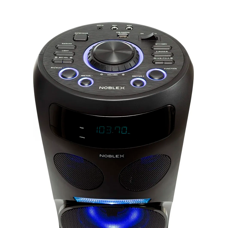 Torre de Sonido Noblex MNT290 Bluetooth Efectos de Voz y Luces LED Negro