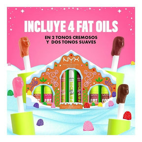 Set de Brillo Labial Nyx Professional Makeup Ginger Baddie Fat Oil Lip Drip y Slick Click de 4.8ml / 2g