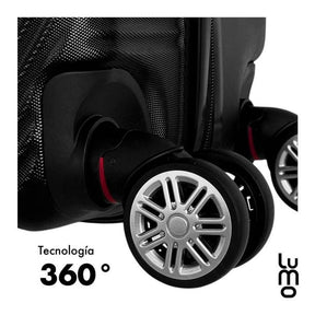 Juego Set Familiar 4 Maletas Rigidas Ruedas 360 Resistentes negro Grande