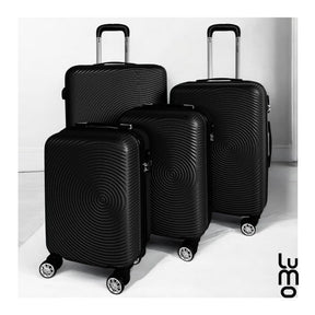 Juego Set Familiar 4 Maletas Rigidas Ruedas 360 Resistentes negro Grande