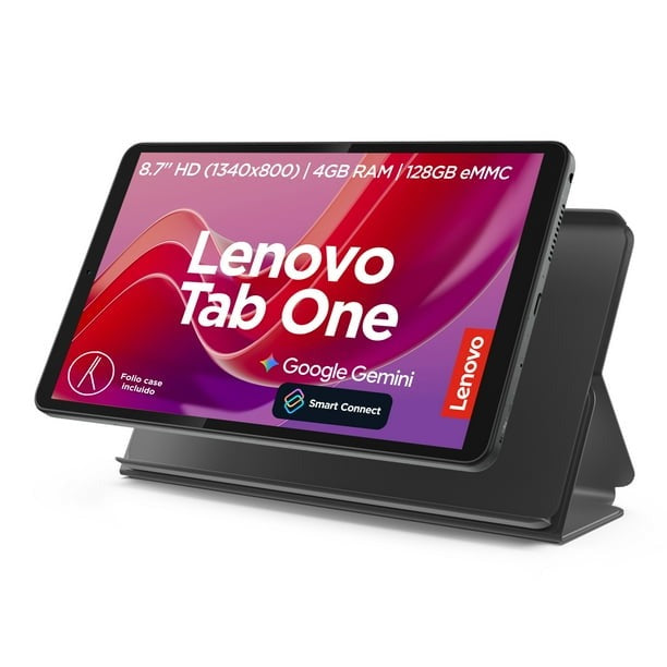 Tablet Lenovo Tab One, ZAF00187MX, RAM 4GB, 128GB, Color Gris + Folio Case